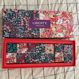 Anthropologie home liberty london dominoes set box floral colorful game wooden